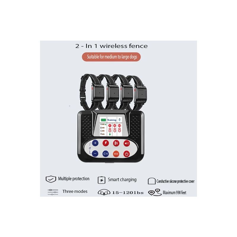 Dispositivo di Addestramento Intelligente per Cani e Recinto Elettronico Senza Fili con Schermo a Colori per Sicurezza e Addestramento Comportamentale Canino Design Ergonomico