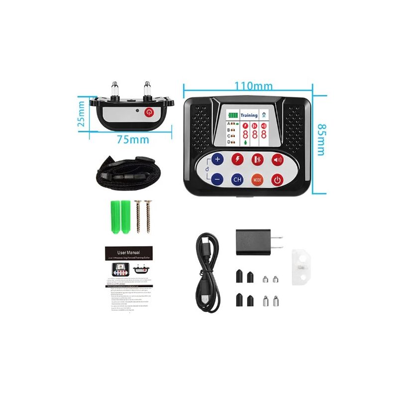 Dispositivo di Addestramento Intelligente per Cani e Recinto Elettronico Senza Fili con Schermo a Colori per Sicurezza e Addestramento Comportamentale Canino Design Ergonomico