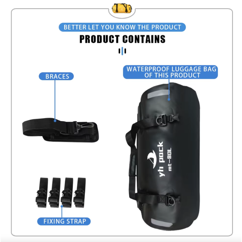 Borsa Moto Impermeabile 40L/80L | Borsa Bici, Ciclismo, Viaggio, Posteriore, Sella, MTB