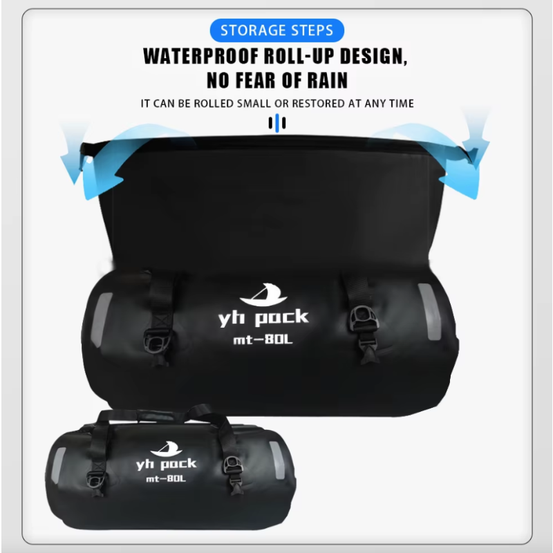 Borsa Moto Impermeabile 40L/80L | Borsa Bici, Ciclismo, Viaggio, Posteriore, Sella, MTB