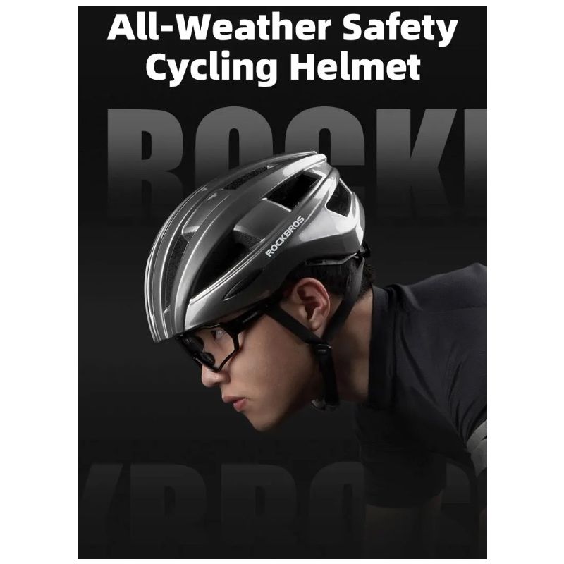 Casco da Bicicletta ROCKBROS con Luce Posteriore LED Ultraleggero e Modellato Integralmente per Sicurezza Ciclismo e Comfort Ideale per Ciclismo Urbano e Mountain Bike