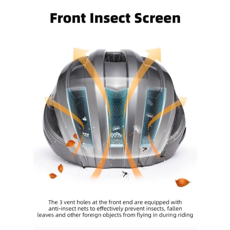 Casco da Bicicletta ROCKBROS con Luce Posteriore LED Ultraleggero e Modellato Integralmente per Sicurezza Ciclismo e Comfort Ideale per Ciclismo Urbano e Mountain Bike