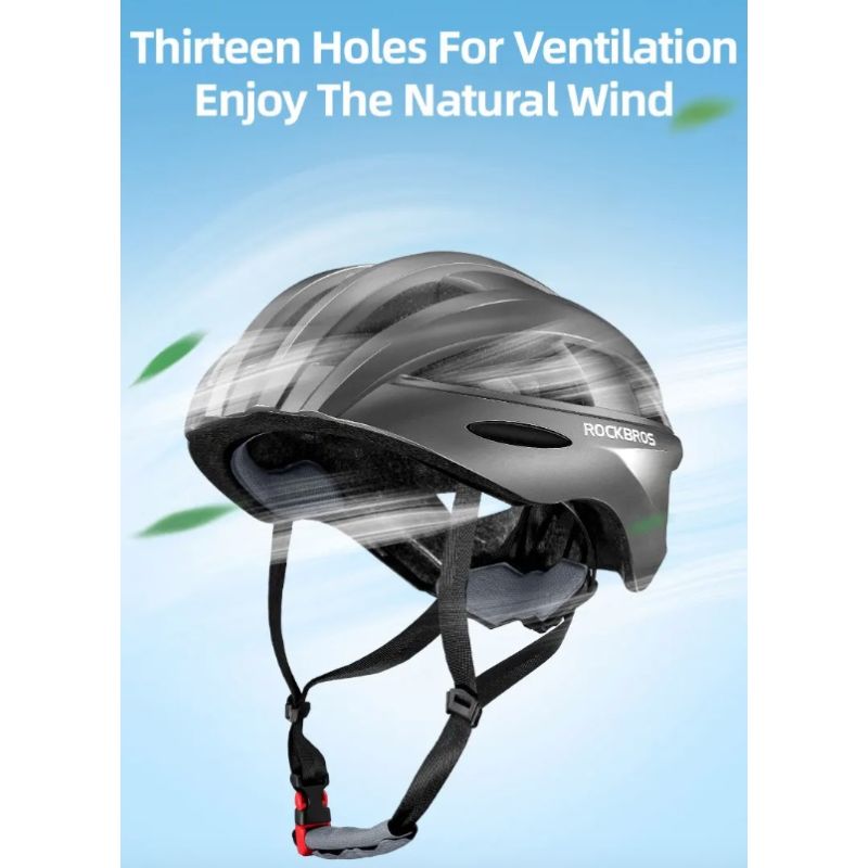 Casco da Bicicletta ROCKBROS con Luce Posteriore LED Ultraleggero e Modellato Integralmente per Sicurezza Ciclismo e Comfort Ideale per Ciclismo Urbano e Mountain Bike