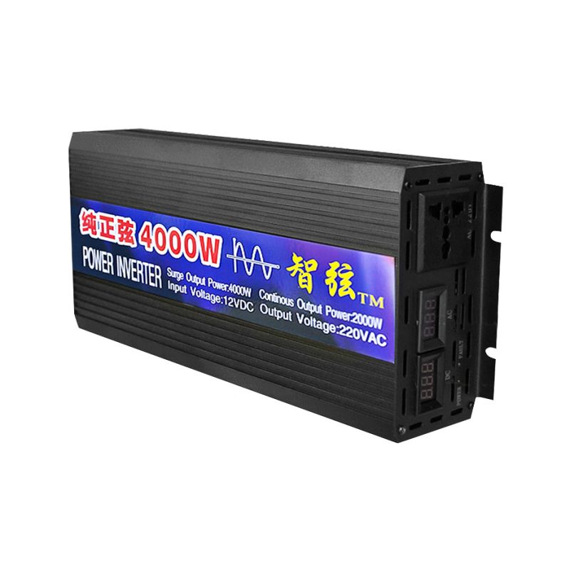 Inverter a Onda Sinusoidale Pura 2000W 3000W 4000W per Auto e Solare con Display a LED Convertitore di Tensione da DC a AC Energia di Alta Qualità per Dispositivi Sensibili e Tensione Regolabile