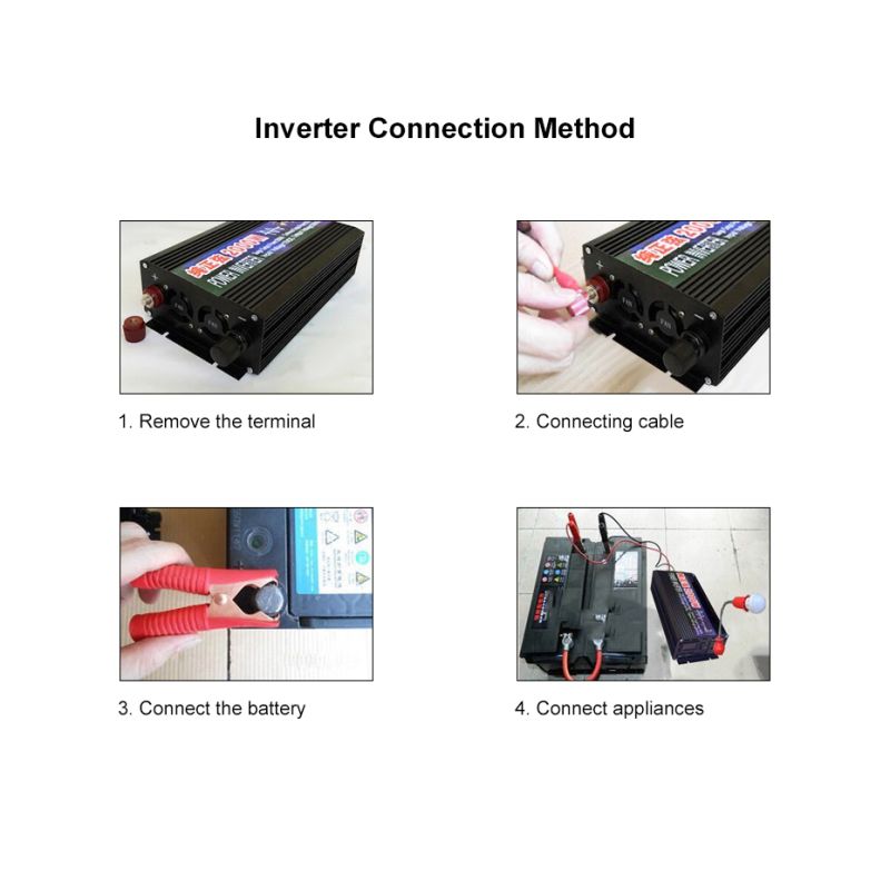 Inverter a Onda Sinusoidale Pura 2000W 3000W 4000W per Auto e Solare con Display a LED Convertitore di Tensione da DC a AC Energia di Alta Qualità per Dispositivi Sensibili e Tensione Regolabile