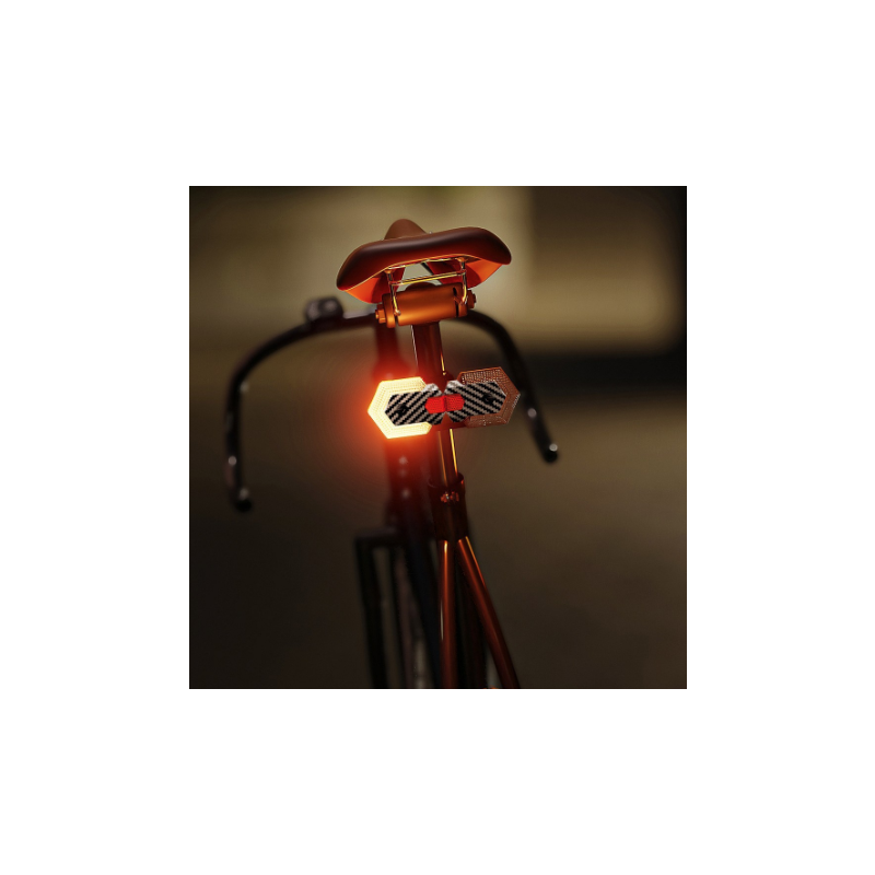 CarryBright Kit Frecce Bici LED Fibra Carbonio Ant/Post 4pz, Ricaricabile USB, Telecomando Wireless per Ebike e Sicurezza Ciclismo