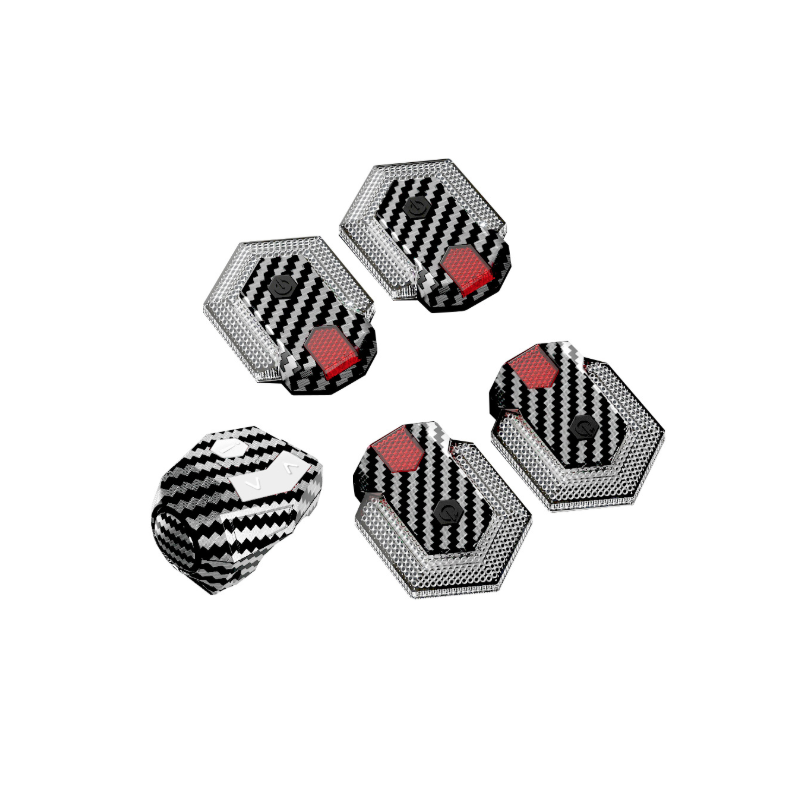 CarryBright Kit Frecce Bici LED Fibra Carbonio Ant/Post 4pz, Ricaricabile USB, Telecomando Wireless per Ebike e Sicurezza Ciclismo