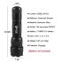 UltraFire WF-502B.2 Torcia LED Luce Rossa Zoomabile Compatta Potente Resistente Impermeabile IPX65 per Escursioni Notturne Caccia Astronomia Osservazione Faunistica Pesca
