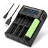 Caricabatteria YONII D4 LCD 4 Slot 18650 per batteria al litio 18650 21700 26650 AA AAA Ni-mh