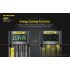 Scopri Nitecore UMS4 caricabatterie intelligente quattro slot USB-C ricarica rapida per batterie 18650 21700 26650 design compatto per appassionati e avventure all'aperto