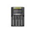 Scopri Nitecore UMS4 caricabatterie intelligente quattro slot USB-C ricarica rapida per batterie 18650 21700 26650 design compatto per appassionati e avventure all'aperto