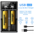 Caricabatterie Intelligente USB LCD per Batterie Ricaricabili 18650 e Ni-MH AA AAA Monitoraggio Ricarica con Display LCD Compatibilità Versatile e Gestione Efficiente delle Batterie