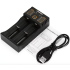 LiitoKala Lii-202 caricabatterie intelligente per batterie 3.7V Li-ion 18650 21700 NiMH con doppio canale di ricarica ingresso Micro USB uscita USB per ricarica efficiente e sicura