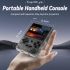 ANBERNIC RG35XX console di gioco portatile retrò supporto PSP design elegante in grigio e viola trasparente schermo IPS vibrante da 35 pollici per gaming classico e nostalgia del gaming