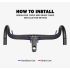 TOSEEK TR5500 attacco manubrio bici da strada design aerodinamico in fibra di carbonio ultra leggero finitura nero opaco parti ciclismo premium per prestazioni robuste su strada
