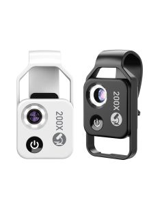 Lente per microscopio con ingrandimento 200X APEXEL con lenti macro tascabili CPL mobili LED Light per iPhone Samsung tutti gli smartphone