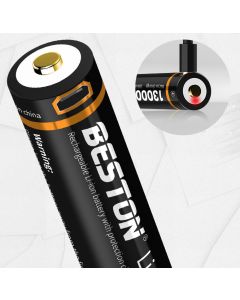 BESTON 18650 Batteria al litio ricaricabile di Micro USB da 3,7 V 3500 mAh
