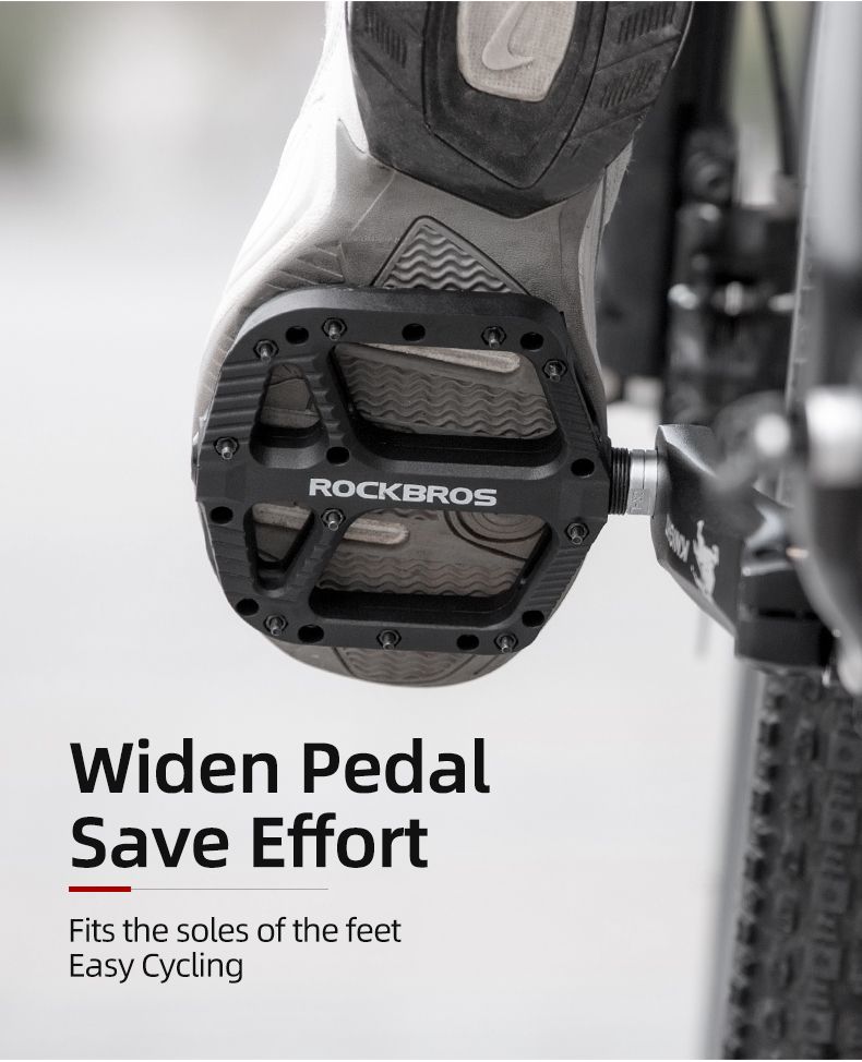 ROCKBROS Pedali per bicicletta con cuscinetti a tenuta ultraleggeri, nylon resistente, componenti MTB di alta qualità