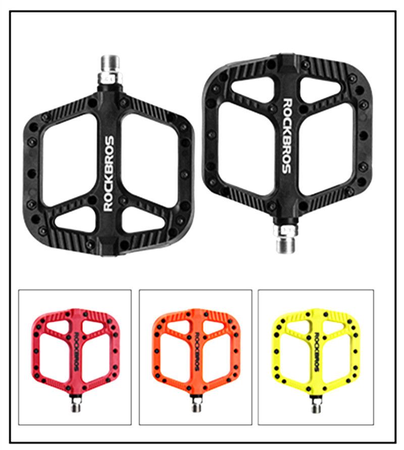 ROCKBROS Pedali per bicicletta con cuscinetti a tenuta ultraleggeri, nylon resistente, componenti MTB di alta qualità