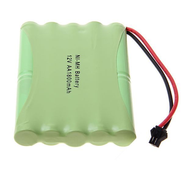 12V AA 1800mAh Ni-MH Batteria con Spina SM Grande Ecologica Ricaricabile ad Alta Capacità per Aeromodelli