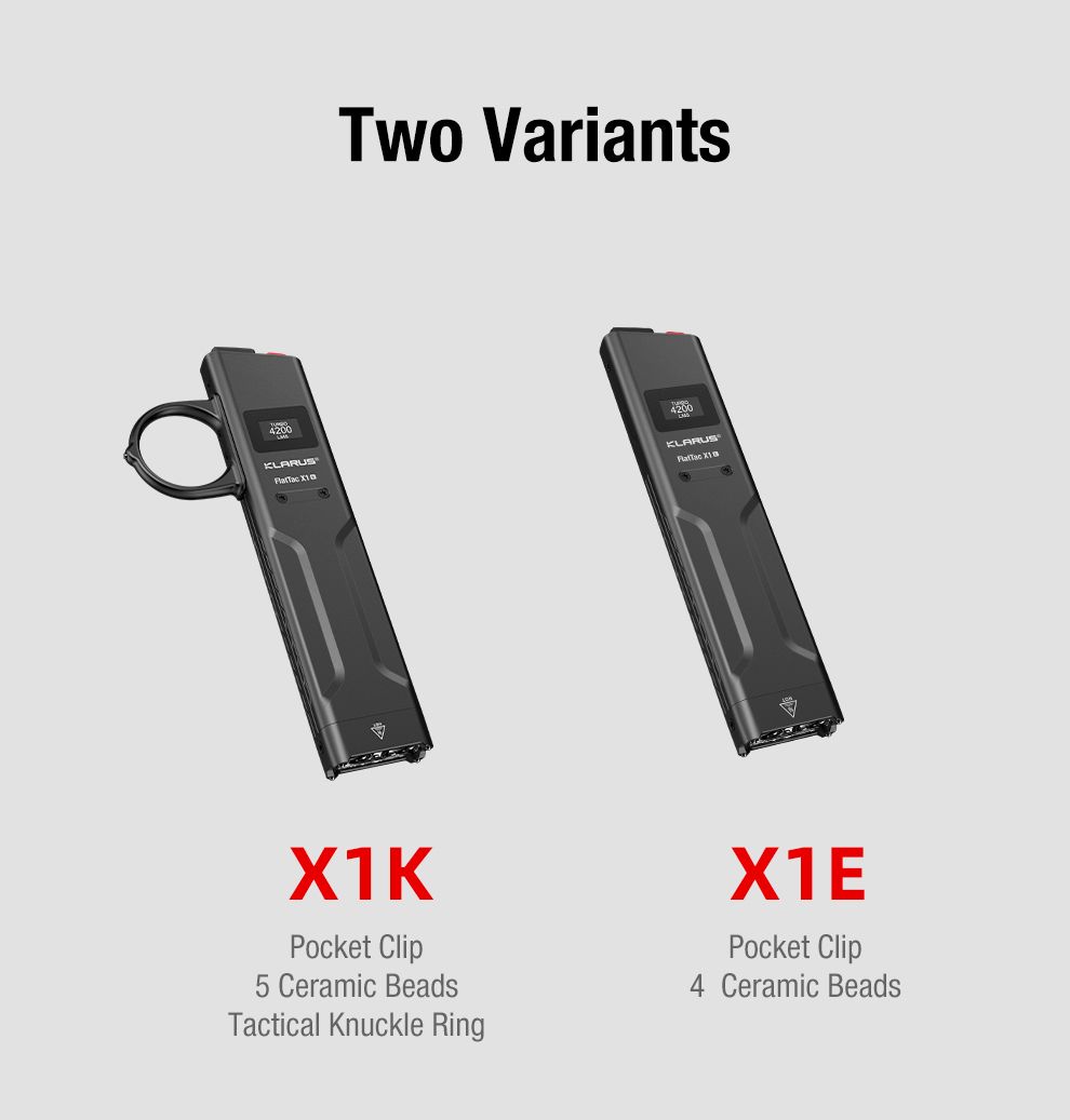 Klarus X1 Torcia tattica EDC ultra-sottile con LED Luminus SST-70 4200LM Luce di emergenza per esterni