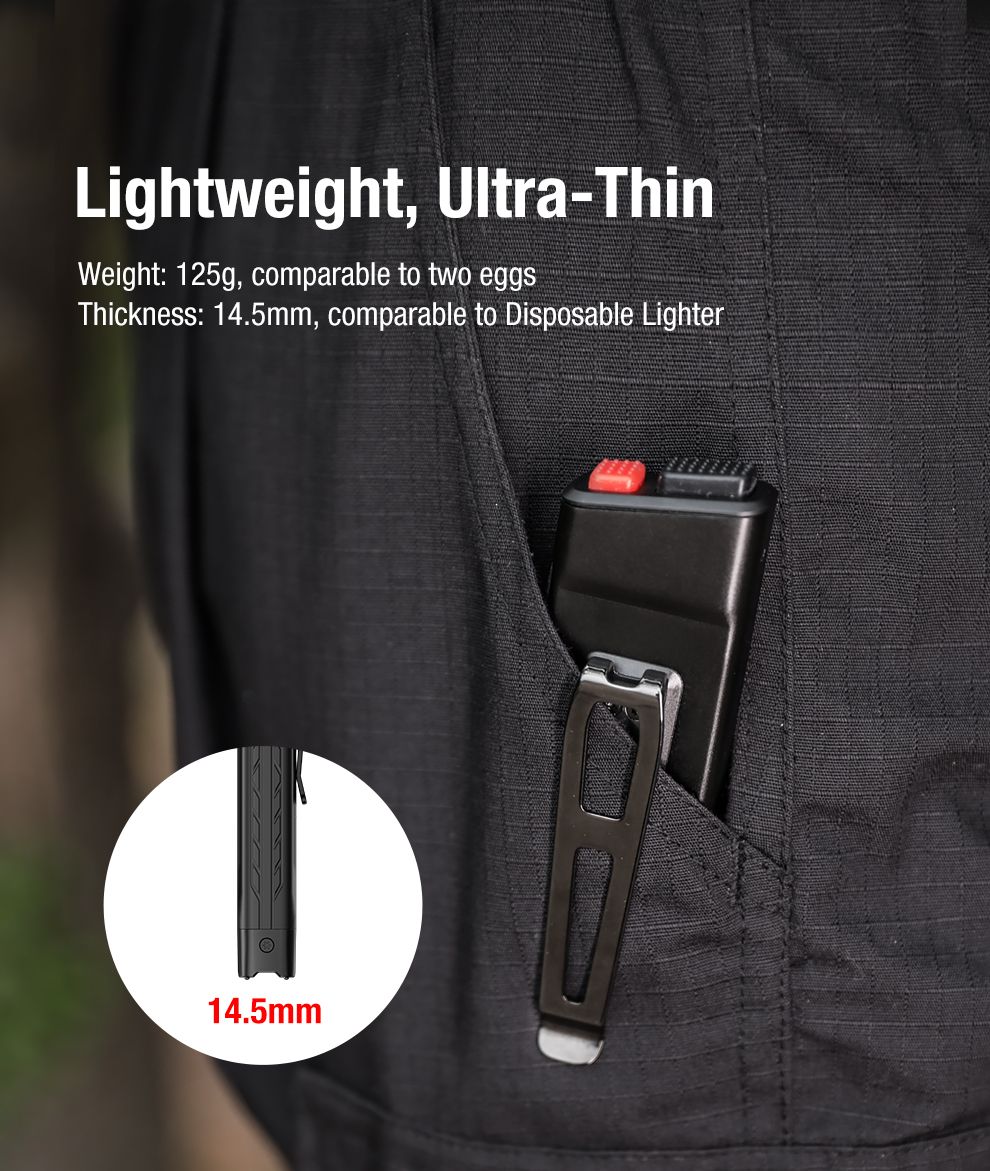 Klarus X1 Torcia tattica EDC ultra-sottile con LED Luminus SST-70 4200LM Luce di emergenza per esterni