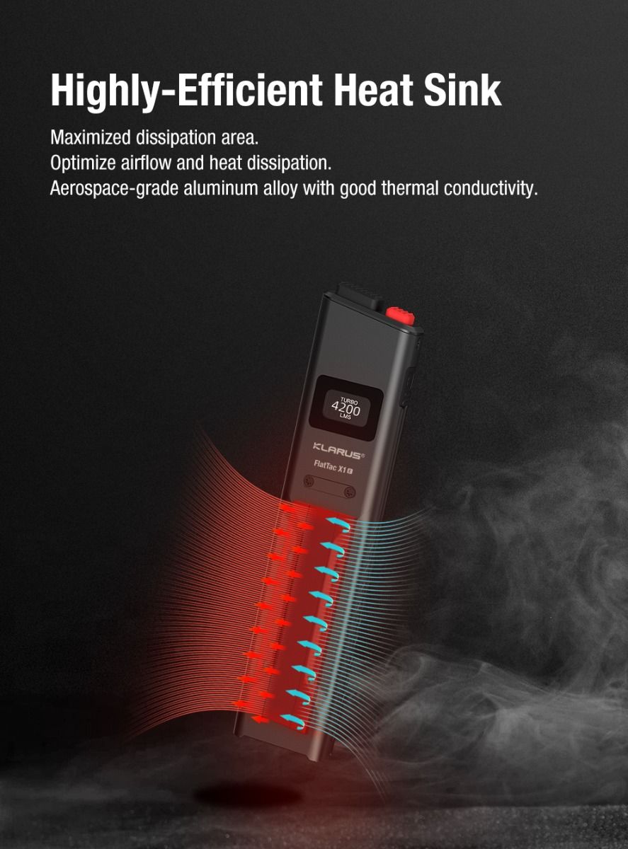 Klarus X1 Torcia tattica EDC ultra-sottile con LED Luminus SST-70 4200LM Luce di emergenza per esterni