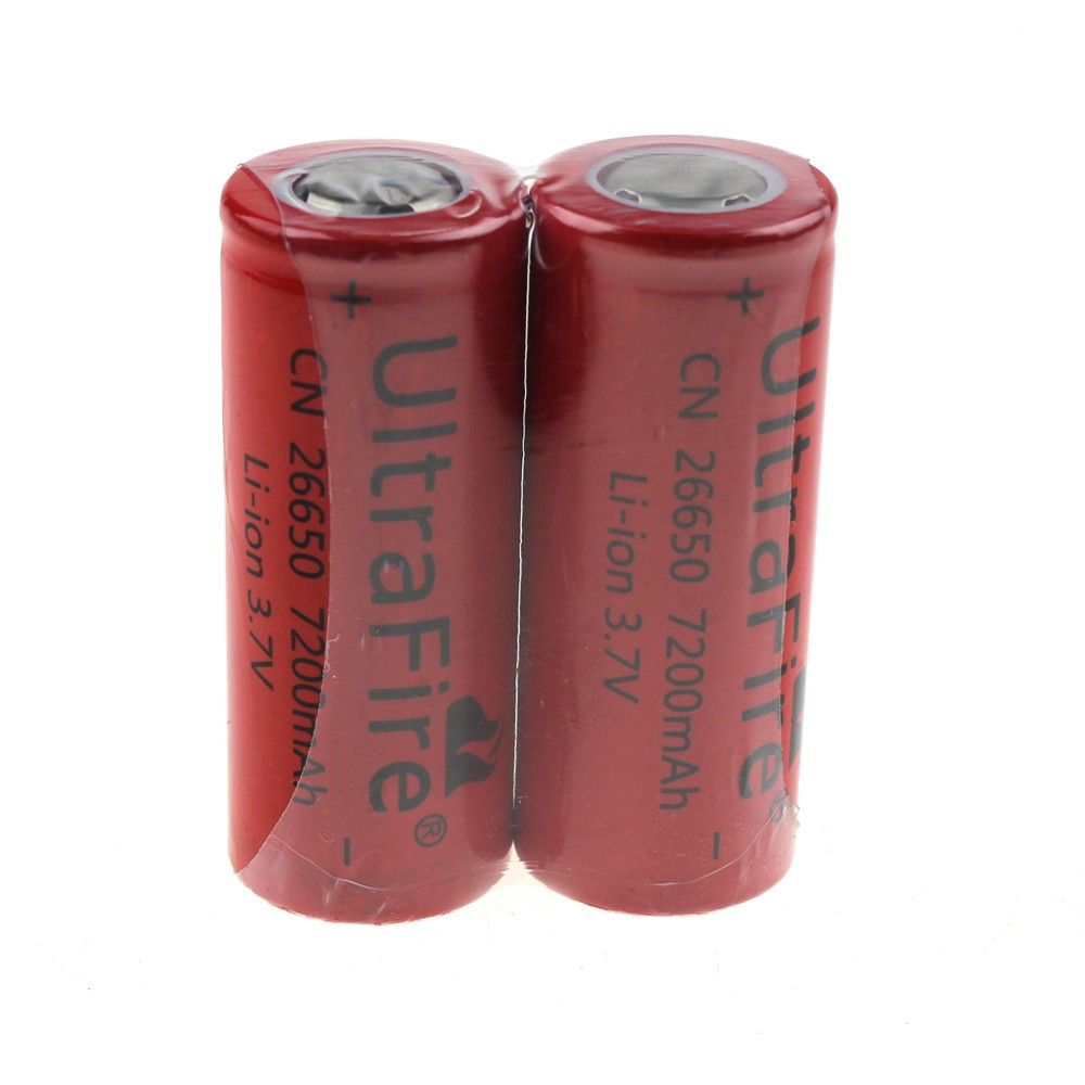 UltraFire CN 26650 3.7V 7200mAh Batteria Li-ion non protetta per torce e svapo per appassionati di potenza
