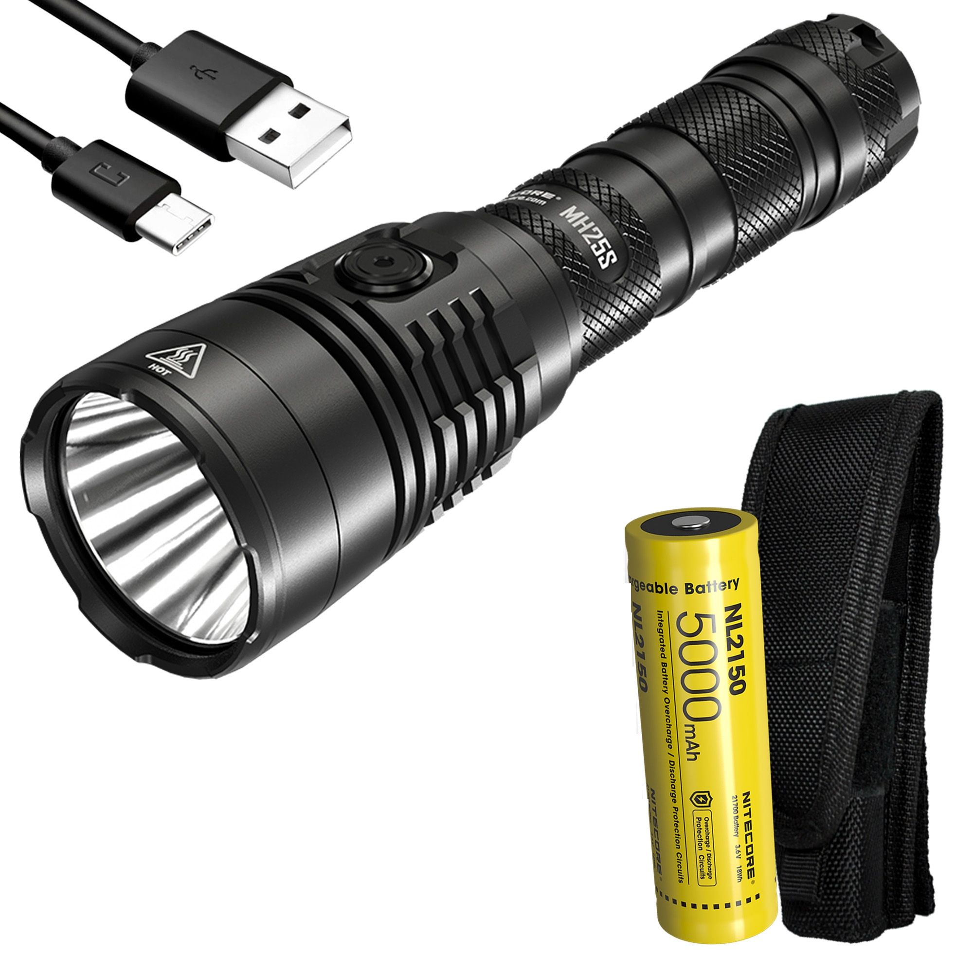 Torcia Nitecore MH25S 1800 Lumen Ricaricabile USB-C LED ad Alta Luminosità per Avventure all'Aperto e Riparazioni