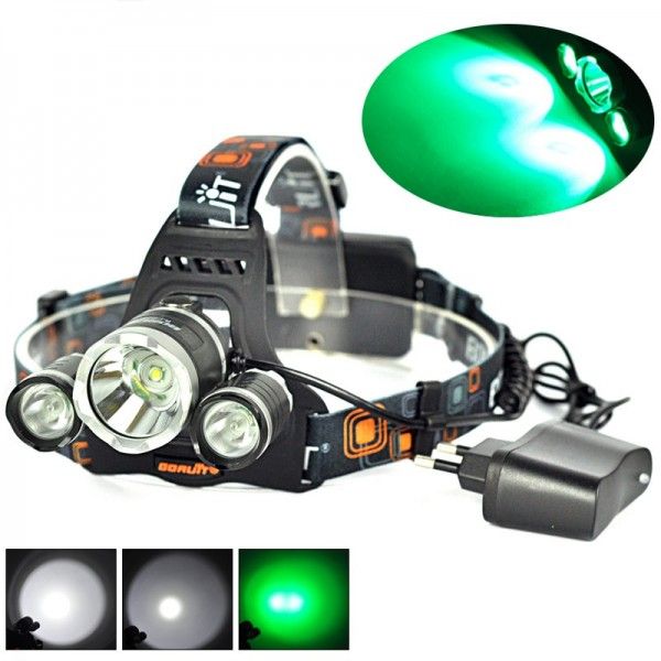 Boruit RJ-3000 Lampada frontale LED 1000 lumen Luce bianca T6 Impermeabile per attrezzatura da avventura all'aperto