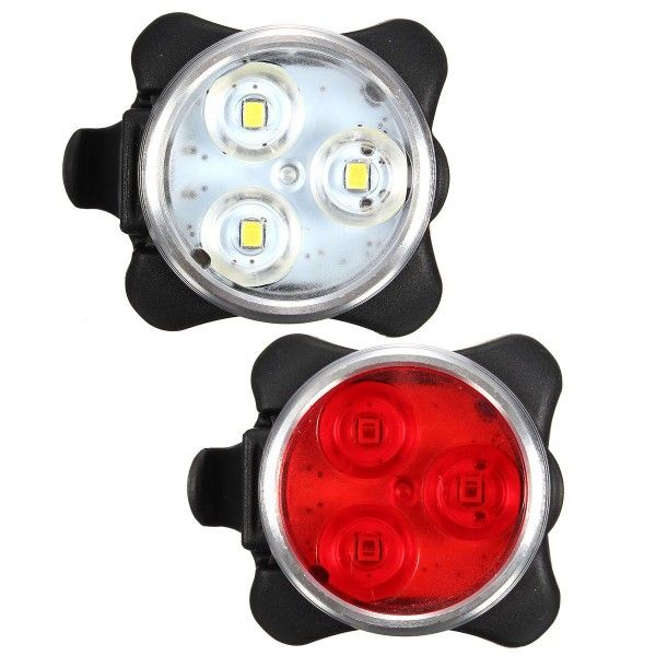 Luce bicicletta ricaricabile USB HJ-030 3 LED design compatto e impermeabile 4 modalità illuminazione per sicurezza ciclismo urbano e fuoristrada visibilità pedalate notturne