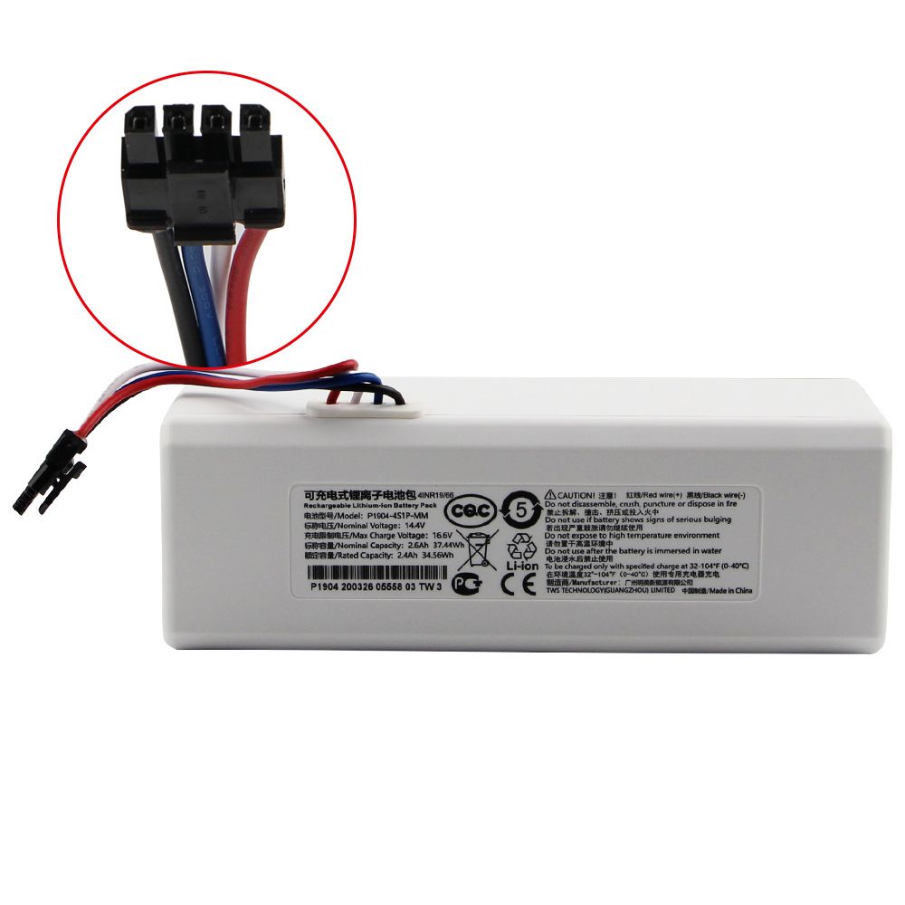 Scopri Batteria Originale Robot 1C P1904-4S1P-MM per Xiaomi Mijia Mi Aspirapolvere Alta Capacità 37.44Wh Limite Tensione 16.6V Accessori per Aspirapolvere Soluzioni di Pulizia Efficienti