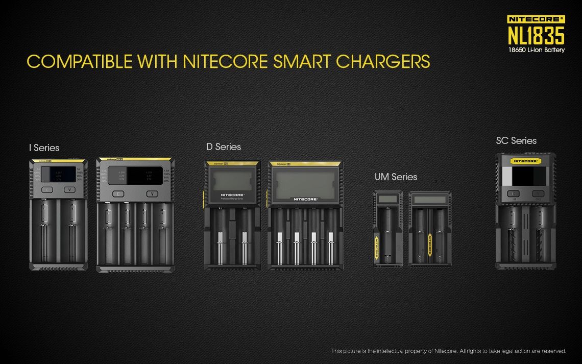 Nitecore 18650 NL1835 3500mAh Batteria Ricaricabile agli Ioni di Litio per Potenza Duratura e Prestazioni Affidabili