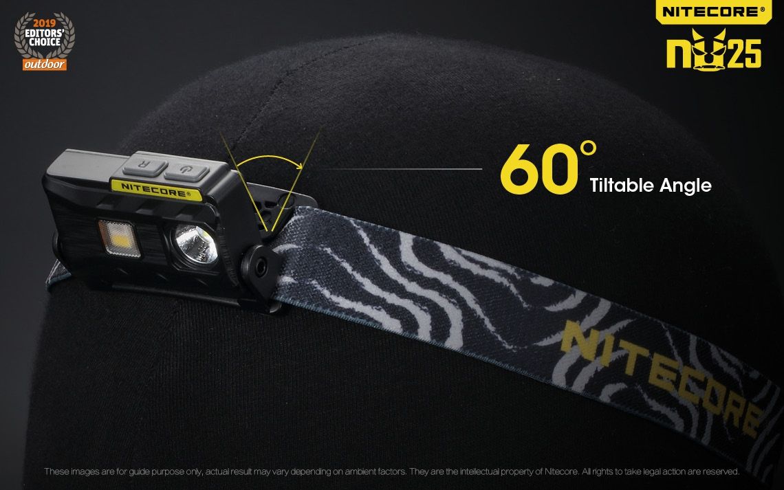 Nitecore NU25 XP-G2 S3 LED Lampada frontale ricaricabile 360 lumen Leggera Accessorio da avventura Illuminazione per esterni