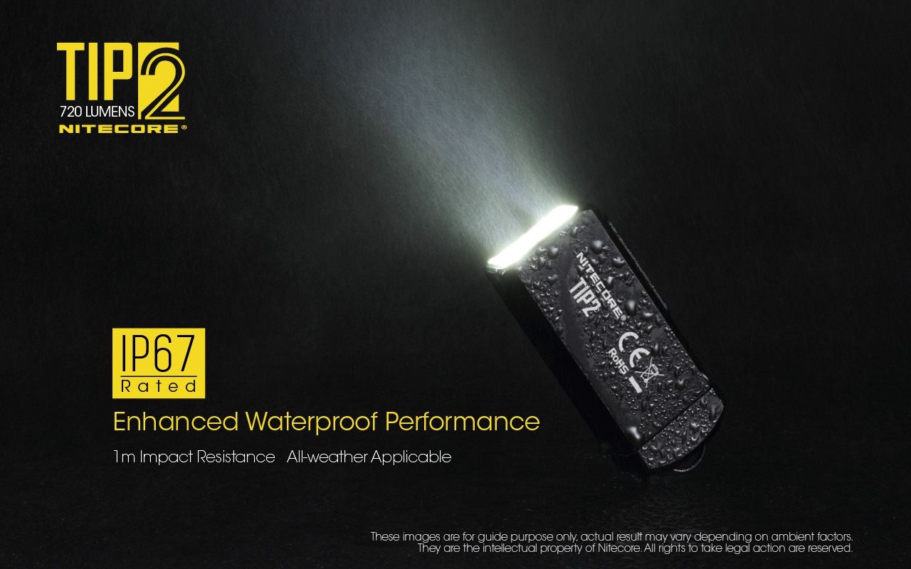 NITECORE TIP2 torcia portachiavi LED ricaricabile USB 720 lumen design compatto leggera ideale per campeggio e trasporto quotidiano illuminazione affidabile UPC 700646182206