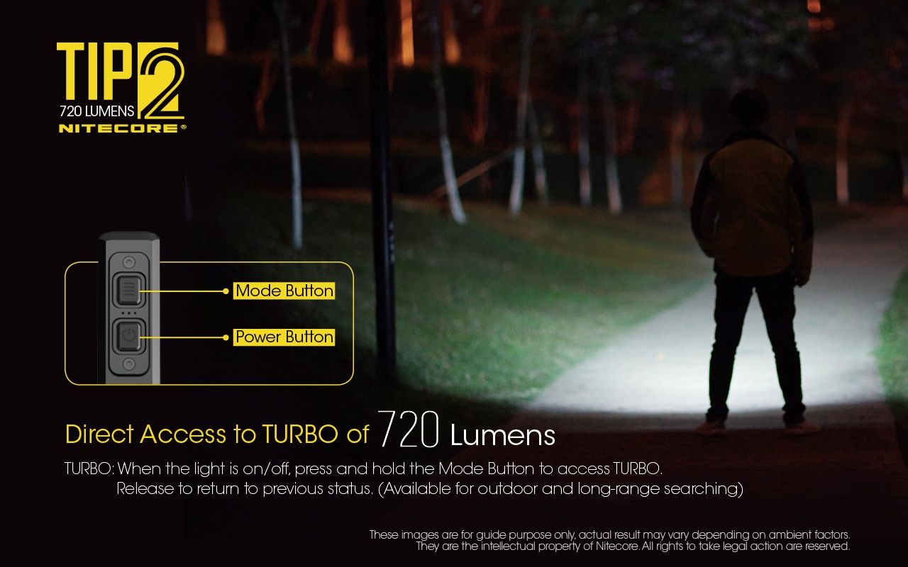 NITECORE TIP2 torcia portachiavi LED ricaricabile USB 720 lumen design compatto leggera ideale per campeggio e trasporto quotidiano illuminazione affidabile UPC 700646182206