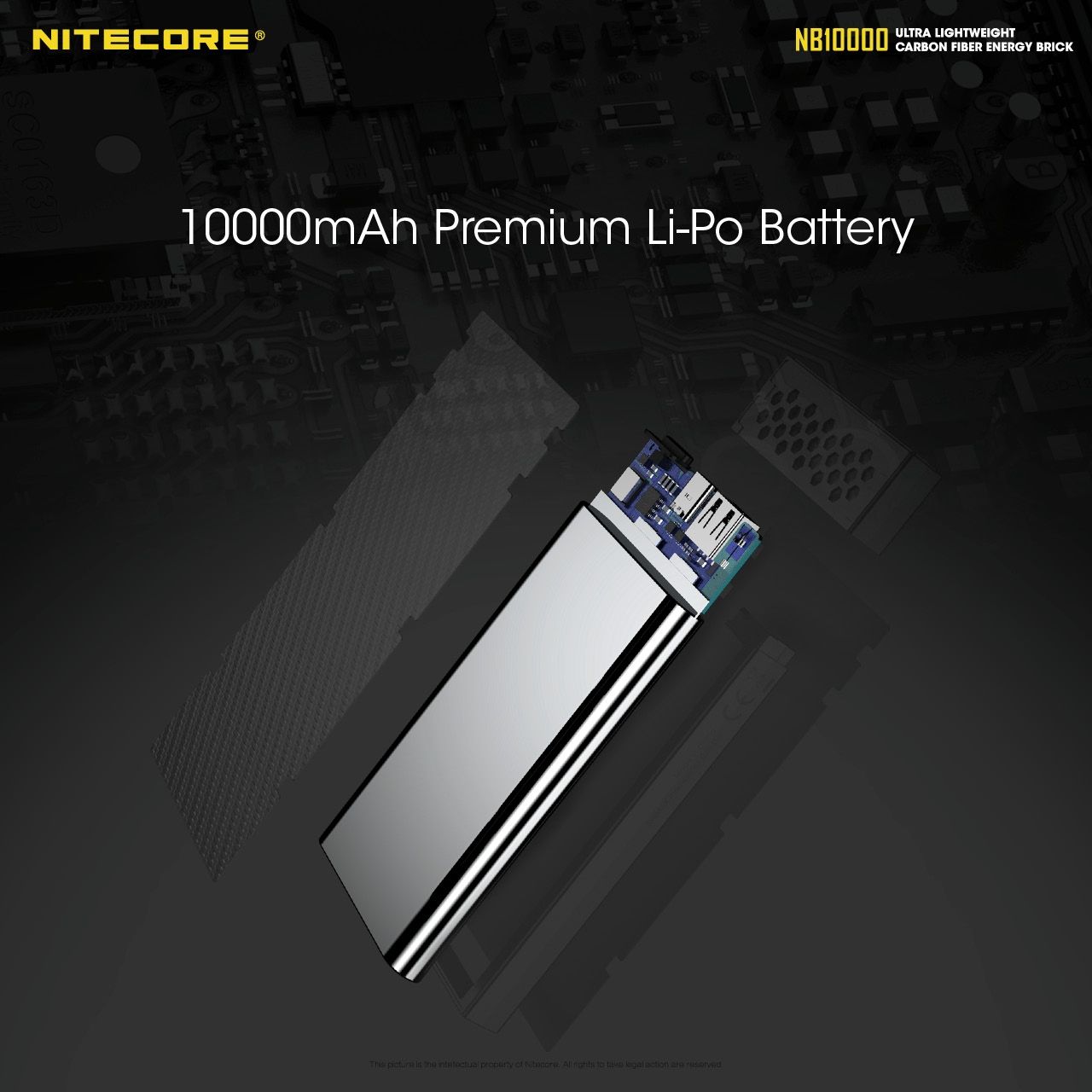 Nitecore NB10000 QC Power Bank 10000mAh USB USB-C Leggero Caricatore Portatile per iPhone 11 Samsung S10 Ricarica Veloce Ideale Accessorio da Viaggio Design Compatto