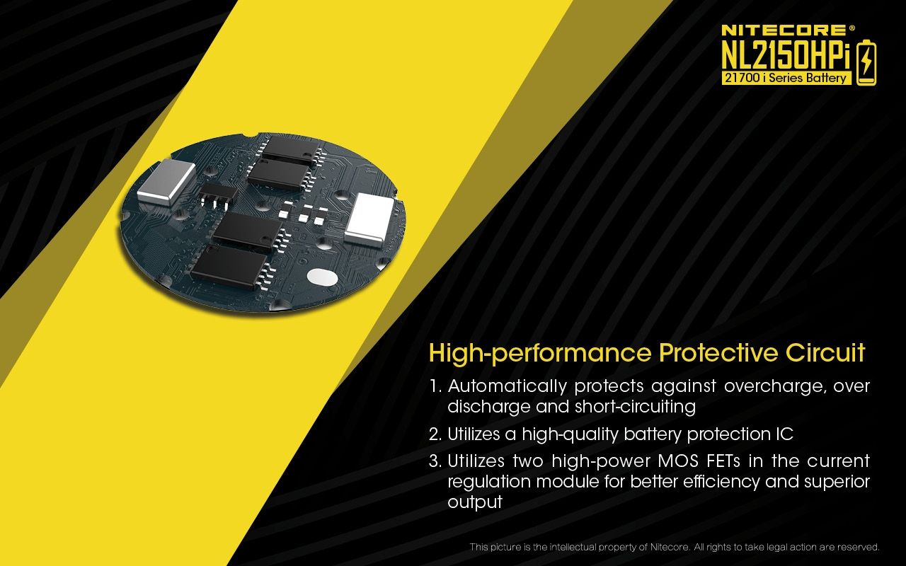NITECORE NL2150HPi 5000mAh 21700 Batteria Ricaricabile agli Ioni di Litio ad Alte Prestazioni per Torcia e Svapo