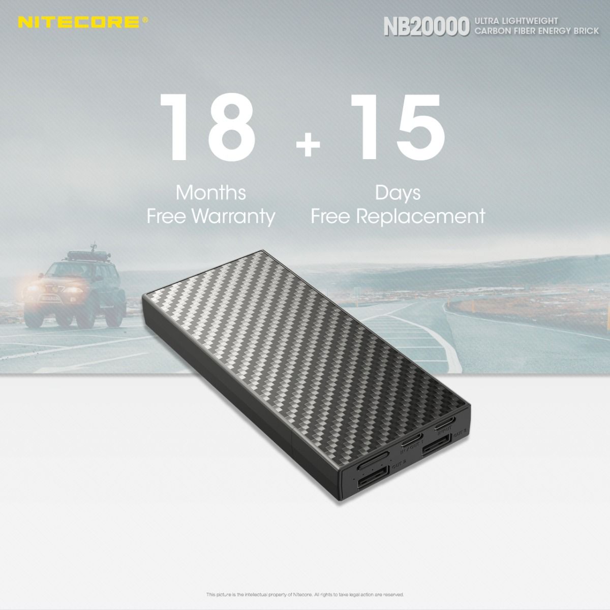 Nitecore NB20000 Power Bank 20000mAh QC Dual Port USB/USB-C Energia Mobile Veloce e Compatta Caricatore Smartphone e Gadget Outdoor Resistente Carica Multipla Leggero