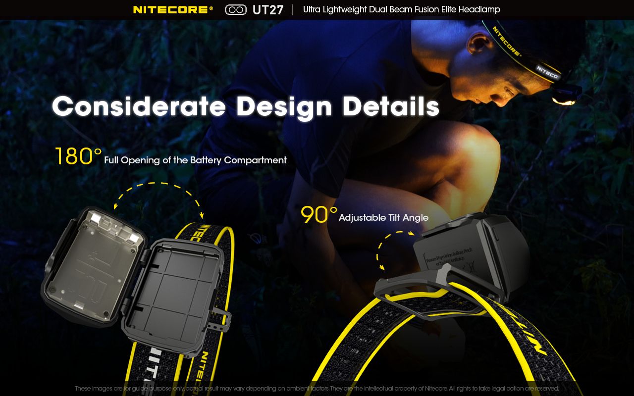 Nitecore UT27 Faro LED 520 Lumen Doppia Illuminazione per Avventurieri Alta Performance Outdoor e Escursionismo Autonomia Prolungata e Sicurezza in Ambienti Esterni Alta Visibilità