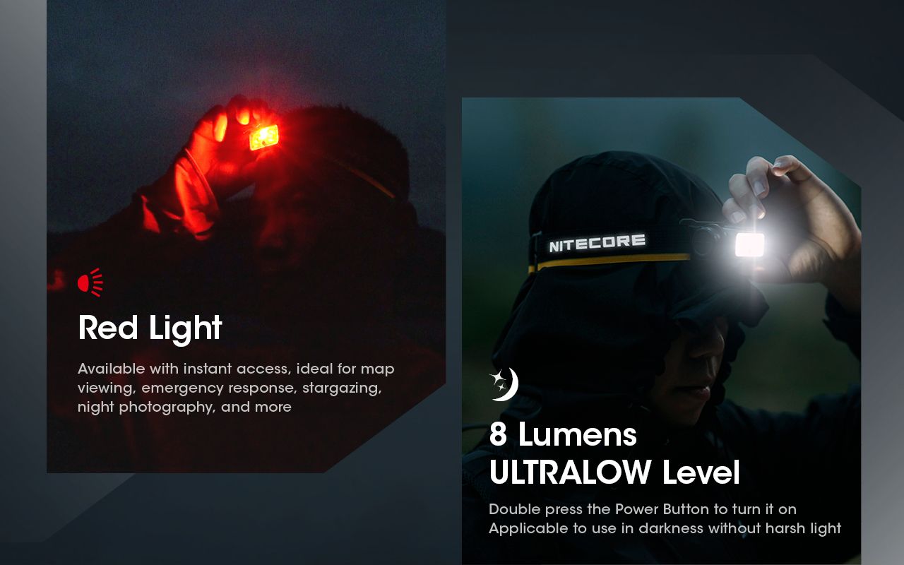 Nitecore NU50 1400 lumen lampada frontale LED per escursionismo, leggera, ricaricabile, con lunga autonomia