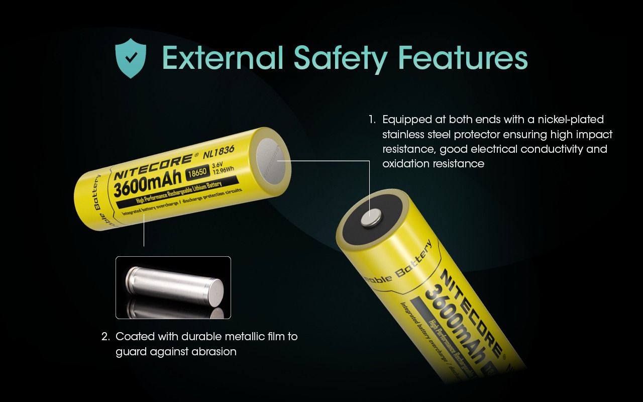 Nitecore 18650 NL1836 3600mAh Batteria ricaricabile Li-ion