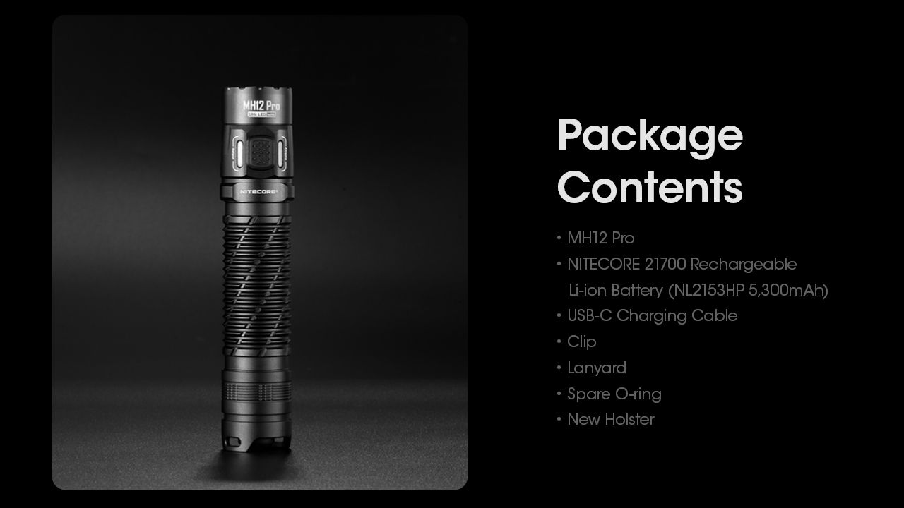 Nitecore MH12 Pro Torcia Ricaricabile USB-C 3300 Lumen Fascio ad Alta Intensità per Escursioni Notturne e Avventure