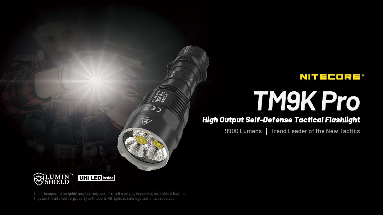 Nitecore TM9K PRO 9900 Lumen Torcia Ricaricabile Resistente con USB-C e Fascio da 510 m per Avventure all'Aperto