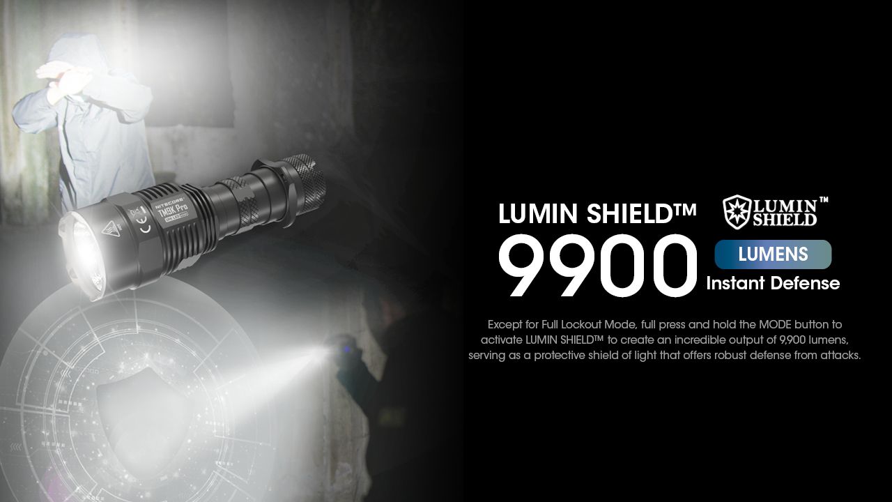Nitecore TM9K PRO 9900 Lumen Torcia Ricaricabile Resistente con USB-C e Fascio da 510 m per Avventure all'Aperto