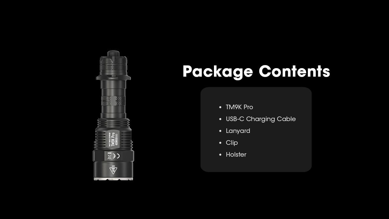 Nitecore TM9K PRO 9900 Lumen Torcia Ricaricabile Resistente con USB-C e Fascio da 510 m per Avventure all'Aperto