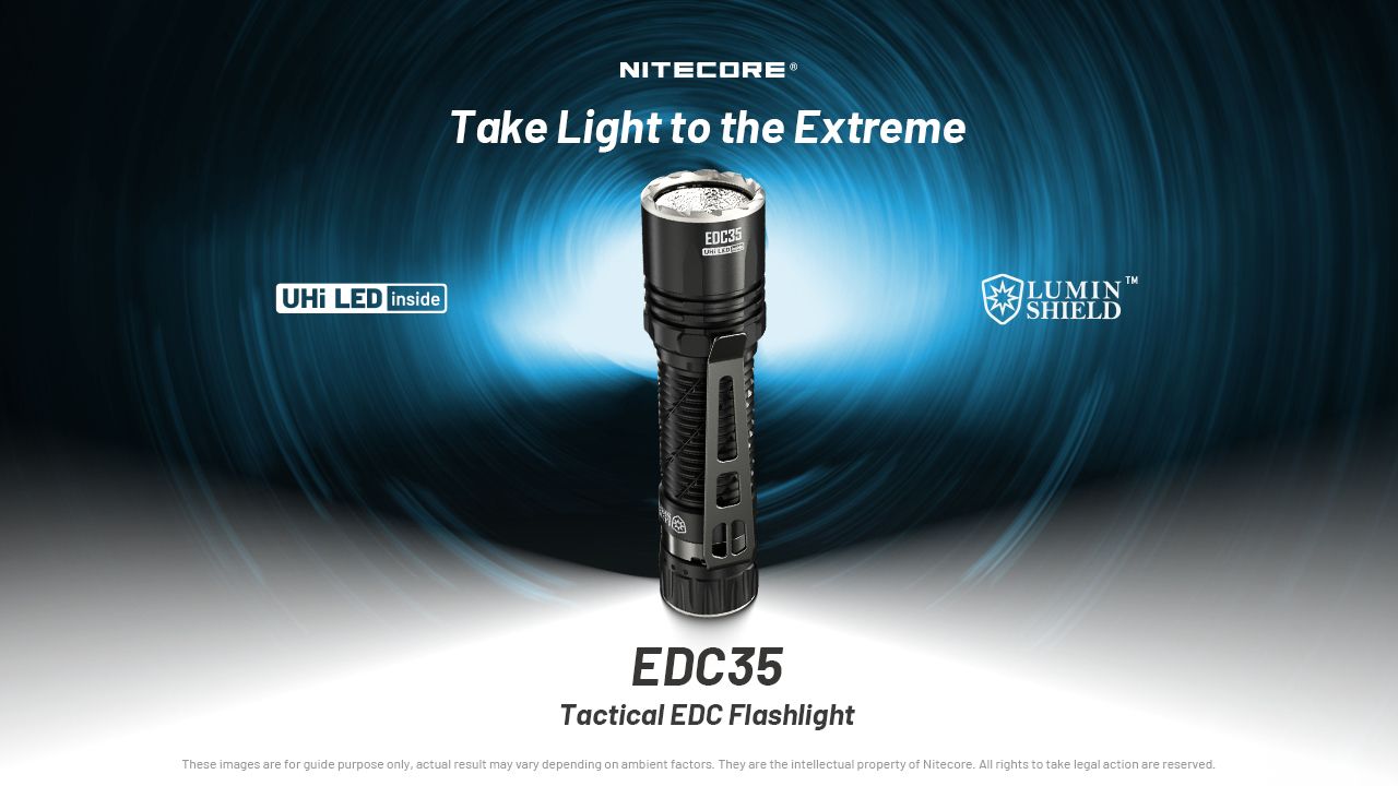 Nitecore EDC35 5000 lumen LED torcia ricaricabile illuminazione compatta per esterni con fascio da 550 m attrezzatura da campeggio