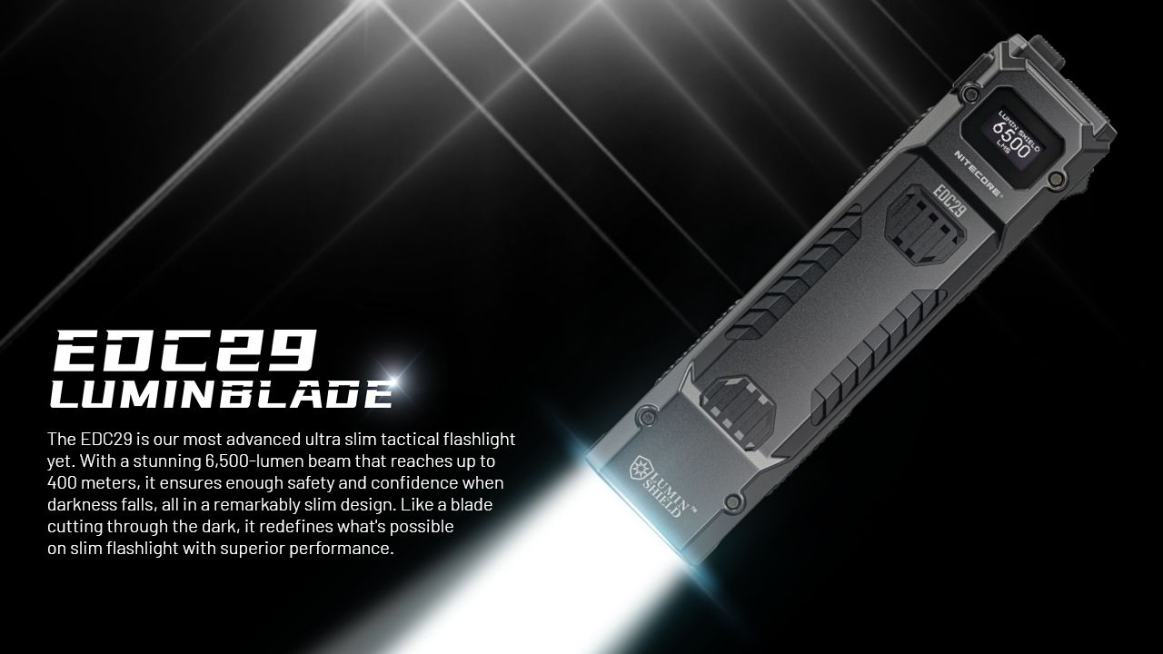 NITECORE EDC29 6500 Lumen Torcia Ricaricabile USB-C a Lunga Distanza per Avventure da Trasporto Quotidiano