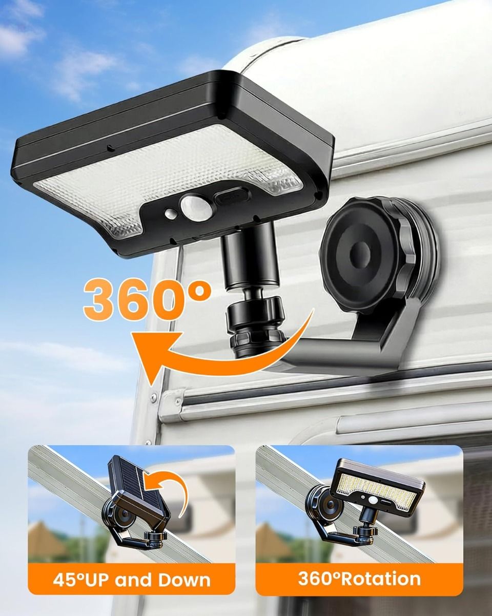 Magnetic Solar Security Lights Outdoor, Motion Sensor, 92 LED, 600 Lumens, IP65 Waterproof, 2 Pack