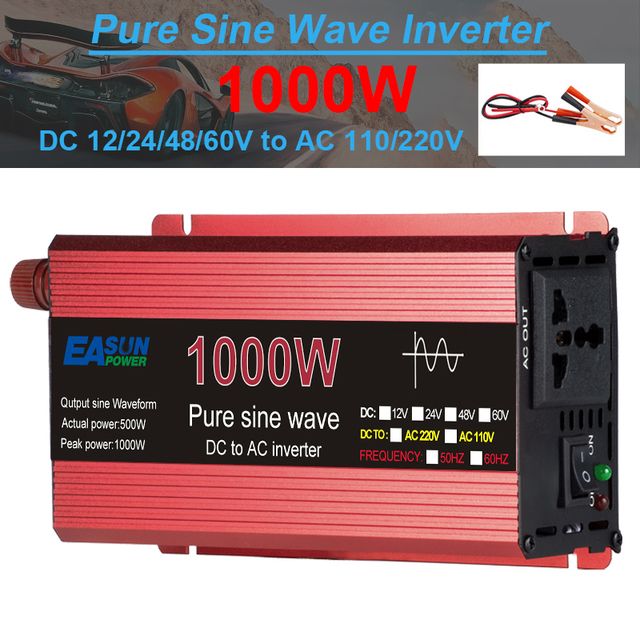 Inverter a onda sinusoidale pura 3000W Convertitore di potenza per avventura all'aperto e vita off-grid con scocca in lega di alluminio-magnesio e uscita AC 110V/220V